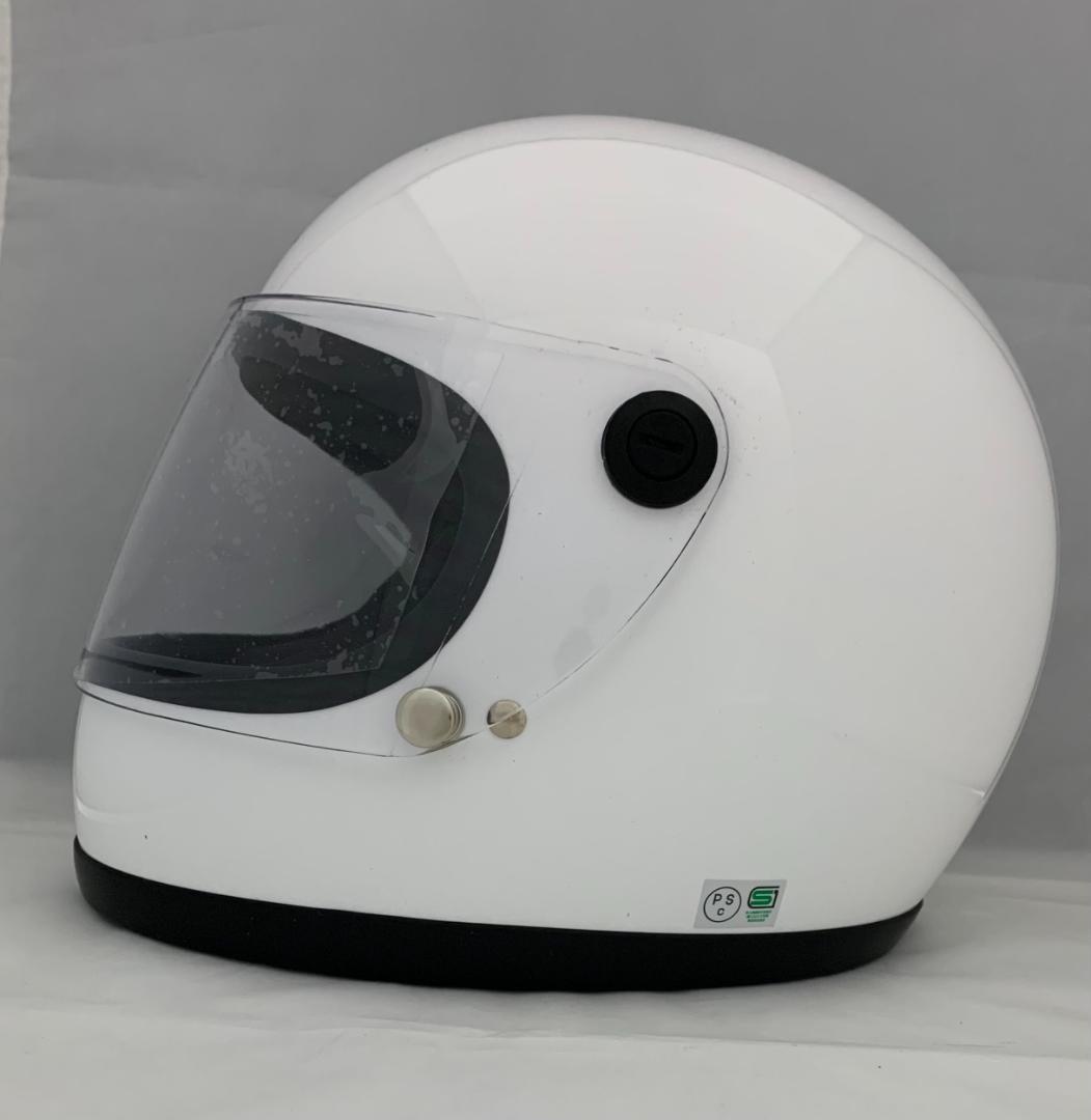 昭和レトロフルフェイス　ビンテージ フルフェイスヘルメット 族ヘル ホワイト