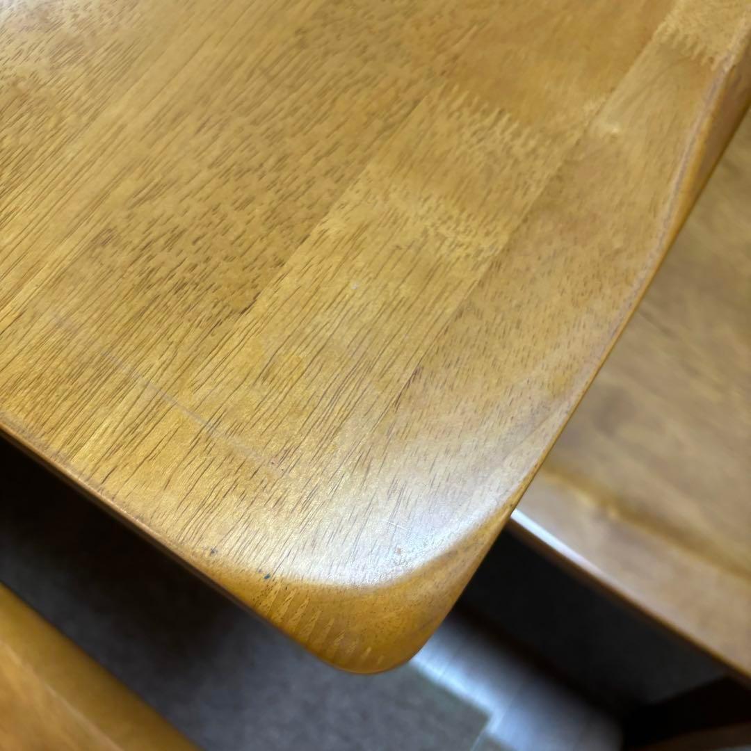 ダイニングテーブル　6人掛け　5点セット　回転椅子　長椅子　中古家具