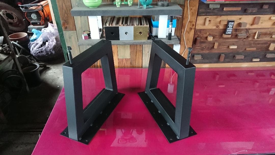 マットでアイアンな極太鉄脚♪ 台形型 2脚ver. リビング・ローテーブル