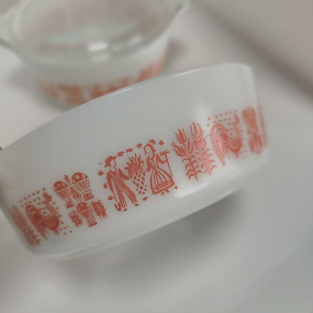 希少　パイレックス　バタープリント　アーミッシュ　キャセロール　 2個