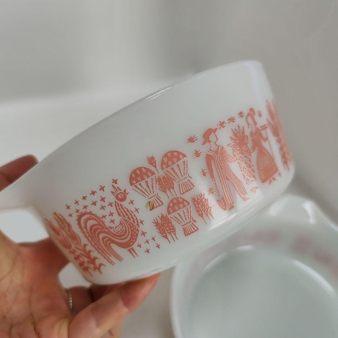 希少　パイレックス　バタープリント　アーミッシュ　キャセロール　 2個