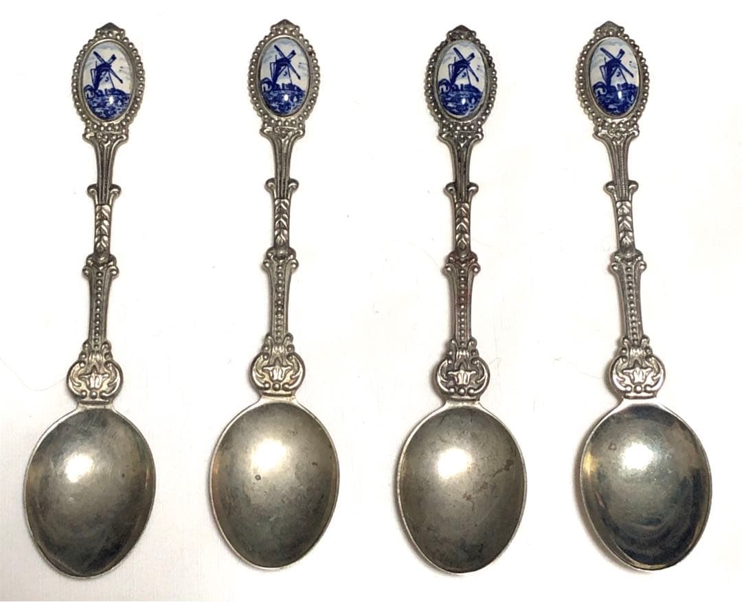 70’ ヴィンテージスプーンDEMET製造　デルフト焼き オランダ