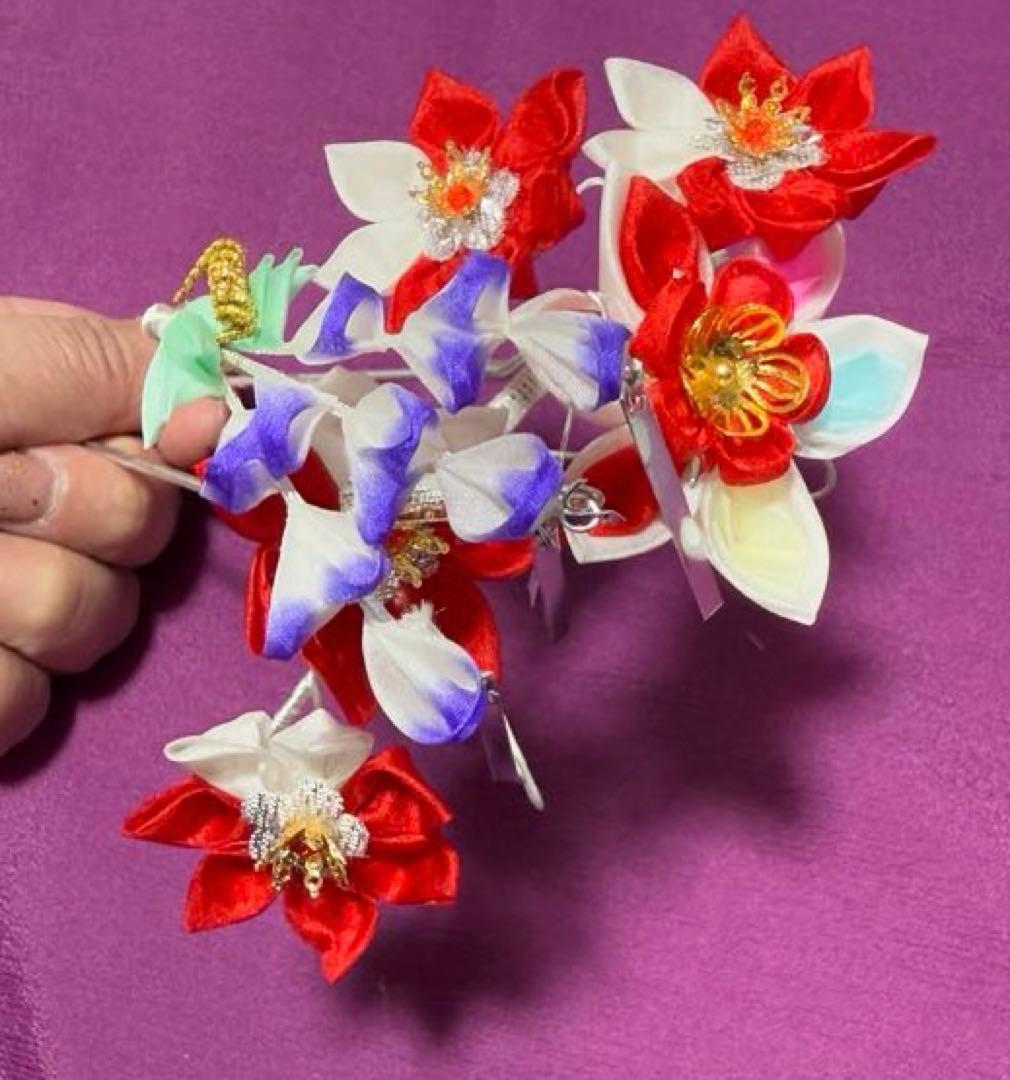 七五三　7歳向けお子様　ほぼフルセット　青系セット　正絹