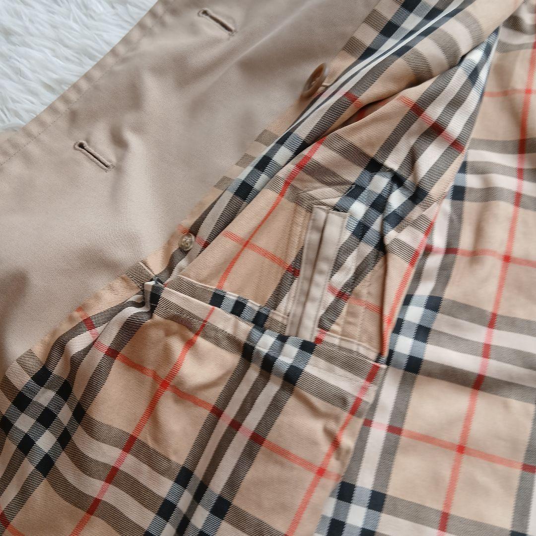 【BURBERRY】ヴィンテージ　ノバチェック　ロングトレンチコート　ベージュ