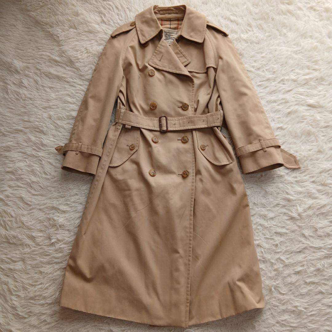 【BURBERRY】ヴィンテージ　ノバチェック　ロングトレンチコート　ベージュ