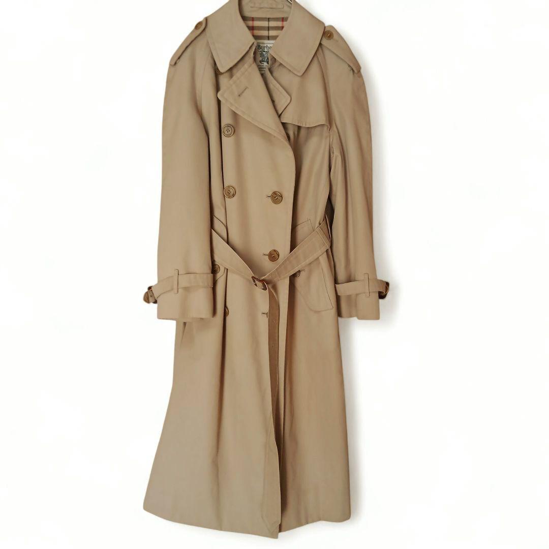 【BURBERRY】ヴィンテージ　ノバチェック　ロングトレンチコート　ベージュ