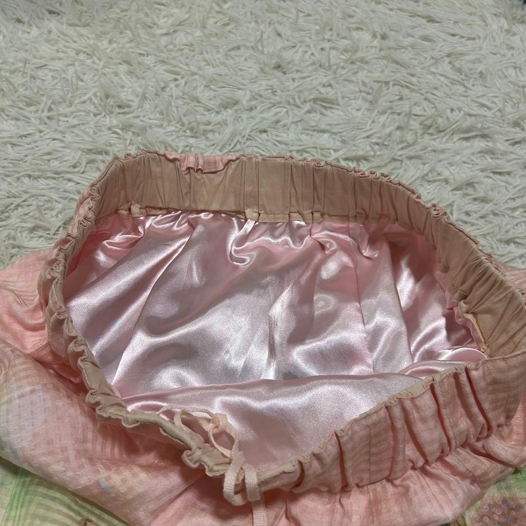 13954✨yukiemon 転写 犬 ビーチ チュール フレアスカート ピンク