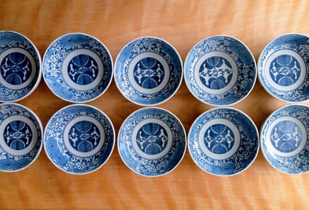 古い　伊万里　染付　なます皿 10枚セット