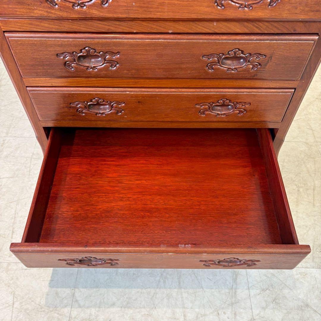 アジアンヴィンテージ　唐木家具　猫脚　4段チェスト