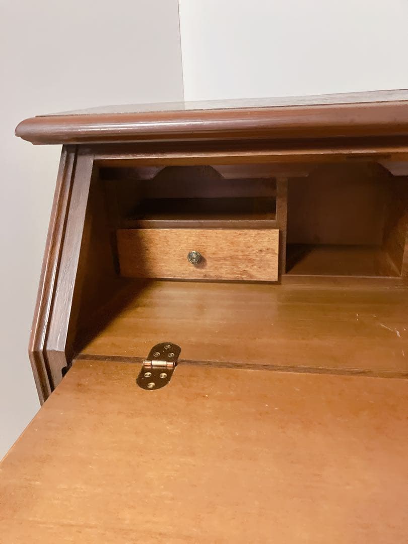 鍵付き　ライティングビューロー　デスク　チェスト　木製　デスクチェア