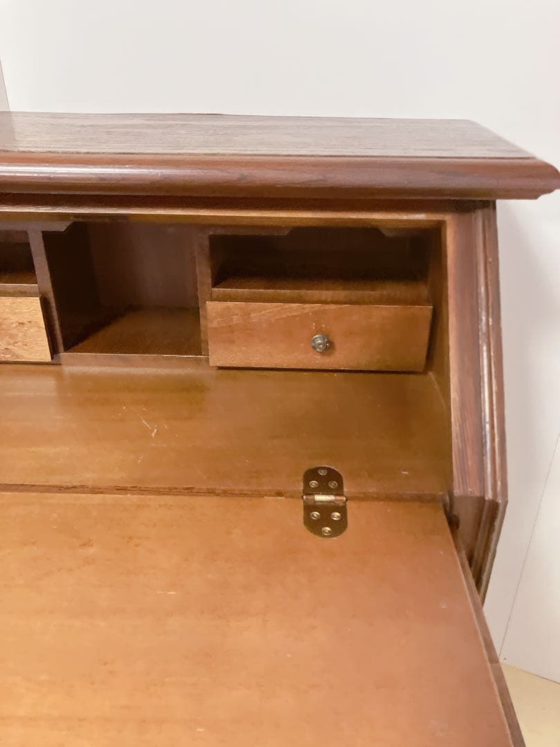 鍵付き　ライティングビューロー　デスク　チェスト　木製　デスクチェア