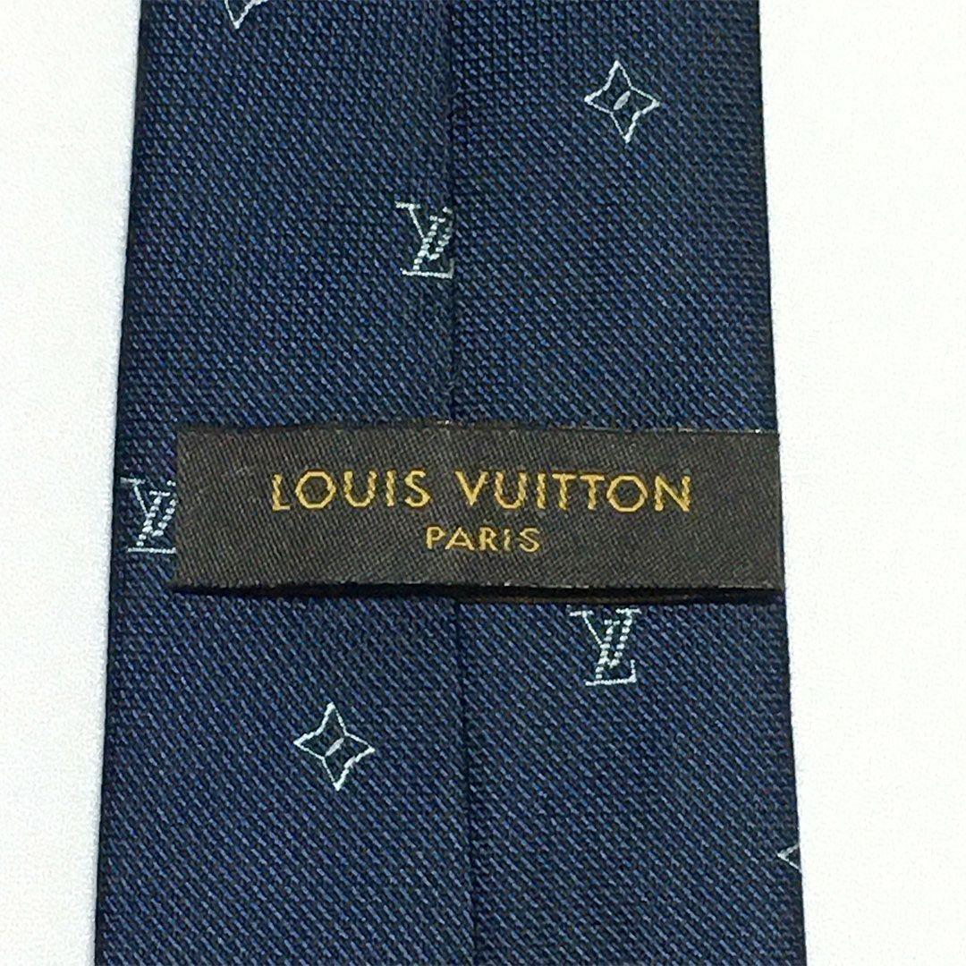 未使用級 ルイヴィトン Louis Vuitton ネクタイ ネイビー LV柄