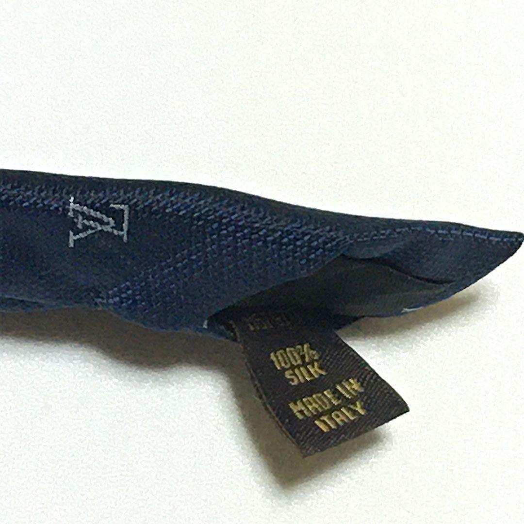 未使用級 ルイヴィトン Louis Vuitton ネクタイ ネイビー LV柄
