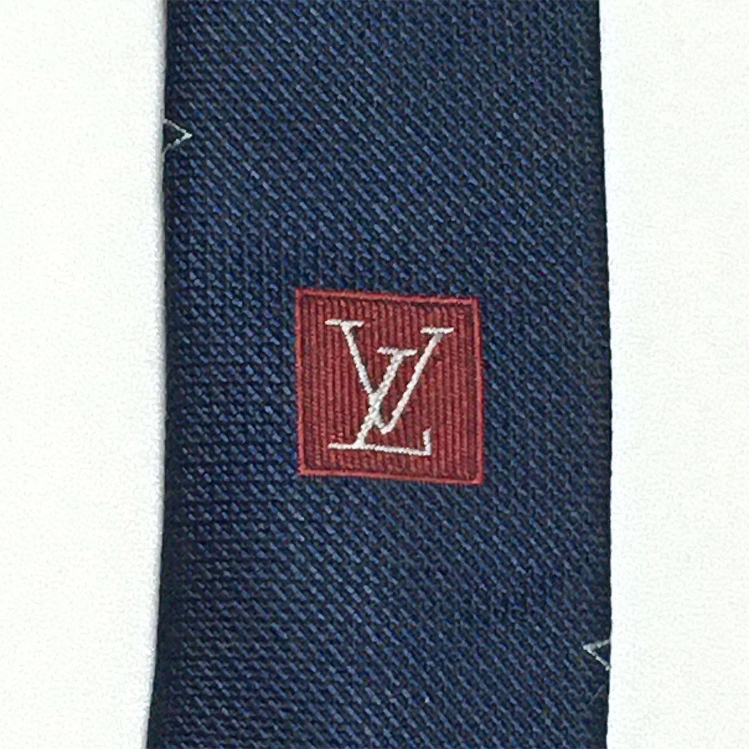 未使用級 ルイヴィトン Louis Vuitton ネクタイ ネイビー LV柄