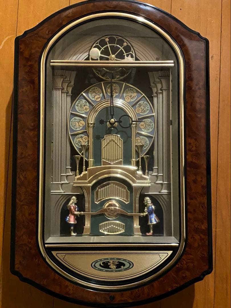 完動品　スモールワールド　ピア茶色　からくり時計　4mh744rh