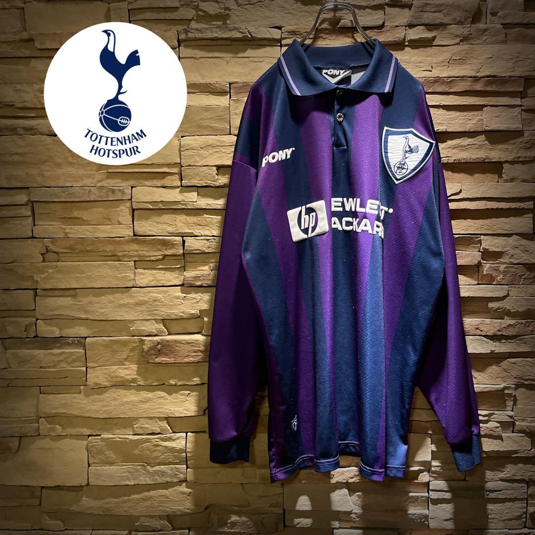 【極希少】90s'美品/pony×トッテナム/スパーズ/長袖ユニフォーム/紫/L