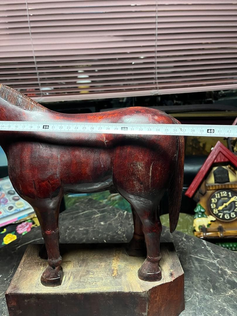 馬の木彫り、木彫り馬、馬の彫刻、 道産子馬木彫り、一点物き彫り