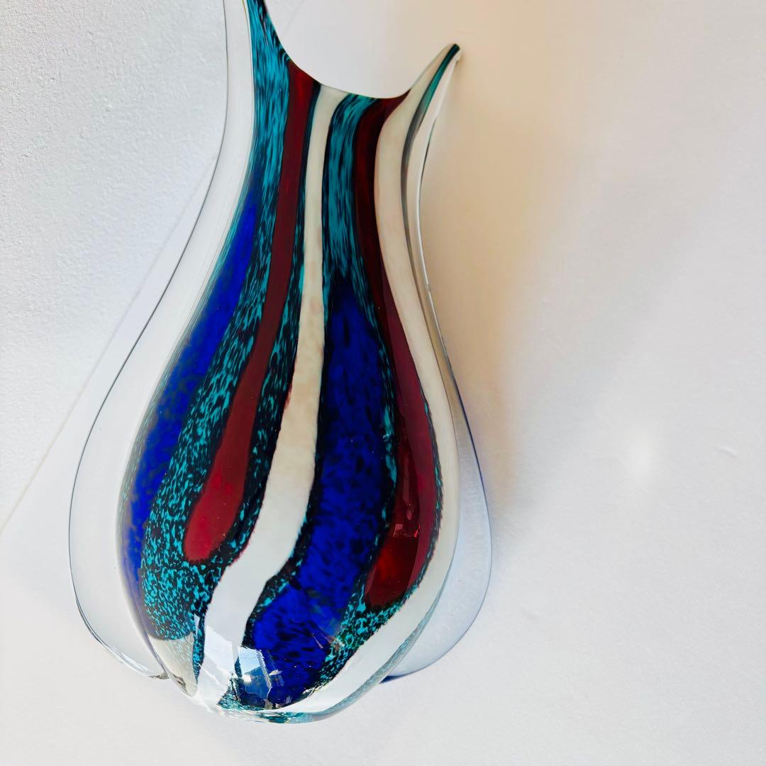 モダンデザイン ガラス花瓶 35cm 大型 フラワーベース