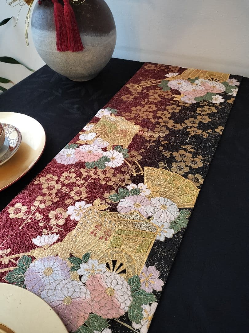 A951★逸品‼️御所車‼️ひな祭り‼️テーブルランナー2m16cm