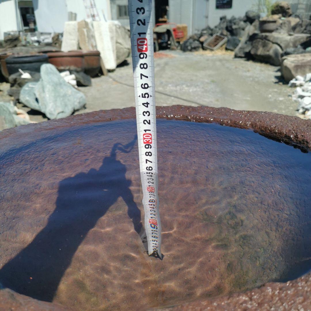 赤　溶岩石　蹲　156キロ　庭石　鑑賞石　石　庭　坪庭　ガーデニング　置物