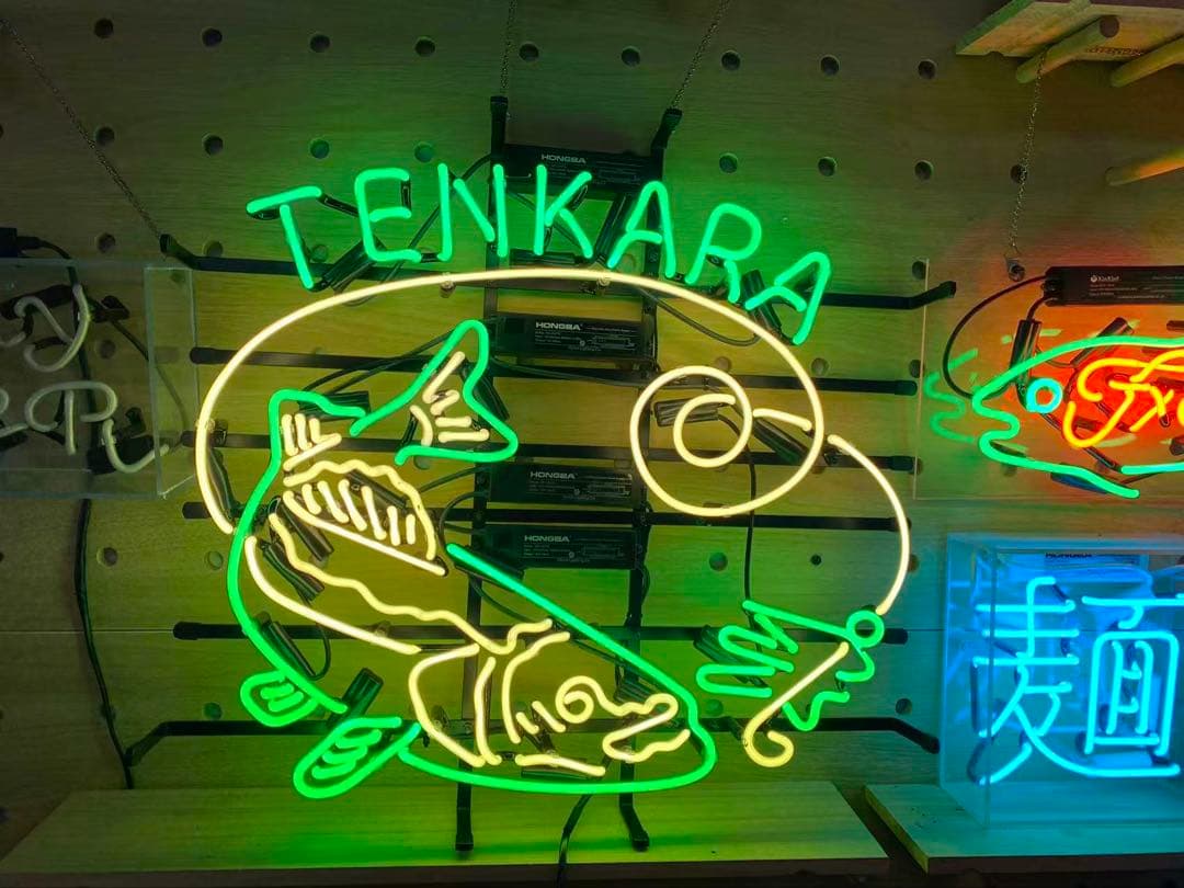 オーダー　ネオンサイン TENKARA フィッシングガラスライト　LED