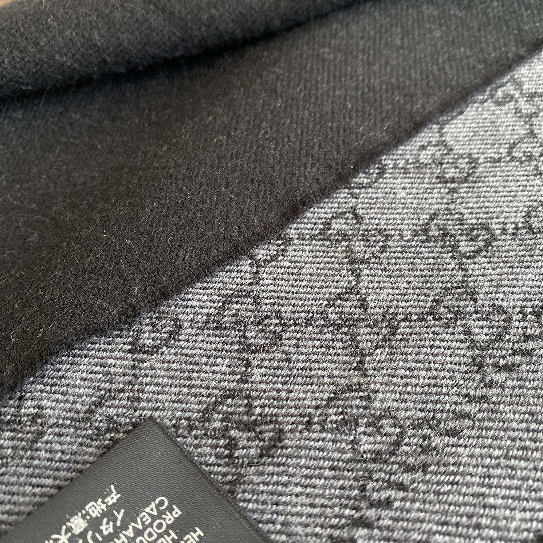 GUCCI グッチ マフラー ストール ウール GG柄 メンズ ユニセックス