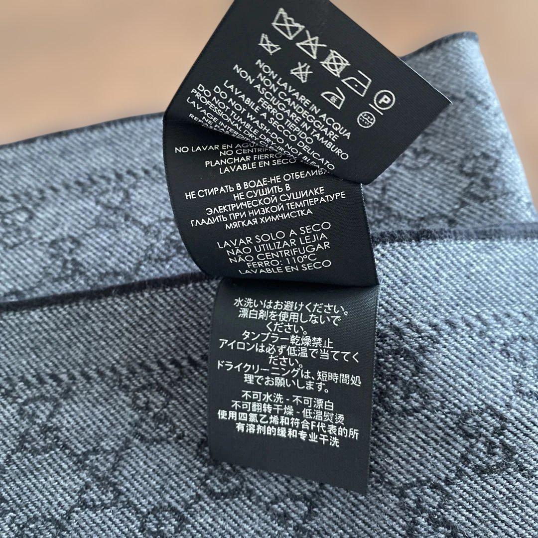 GUCCI グッチ マフラー ストール ウール GG柄 メンズ ユニセックス