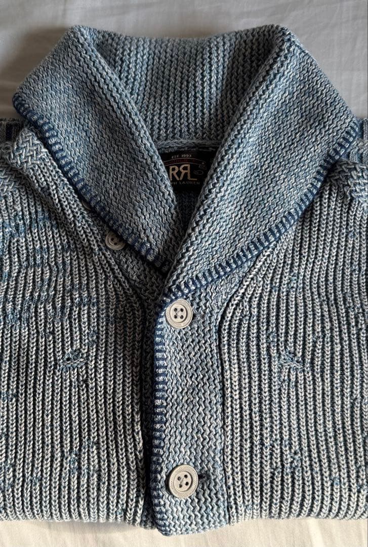 【うまに定食様売約】RRL フラッグ インディゴパッチワーク カーディガン M