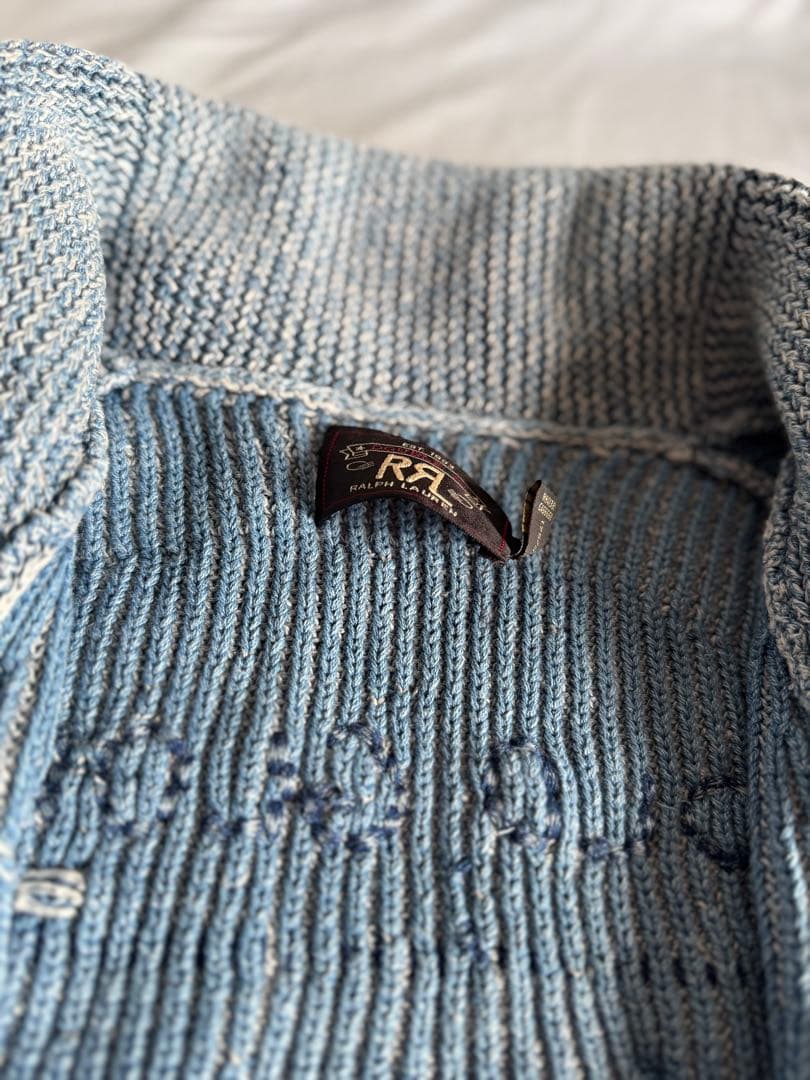 【うまに定食様売約】RRL フラッグ インディゴパッチワーク カーディガン M