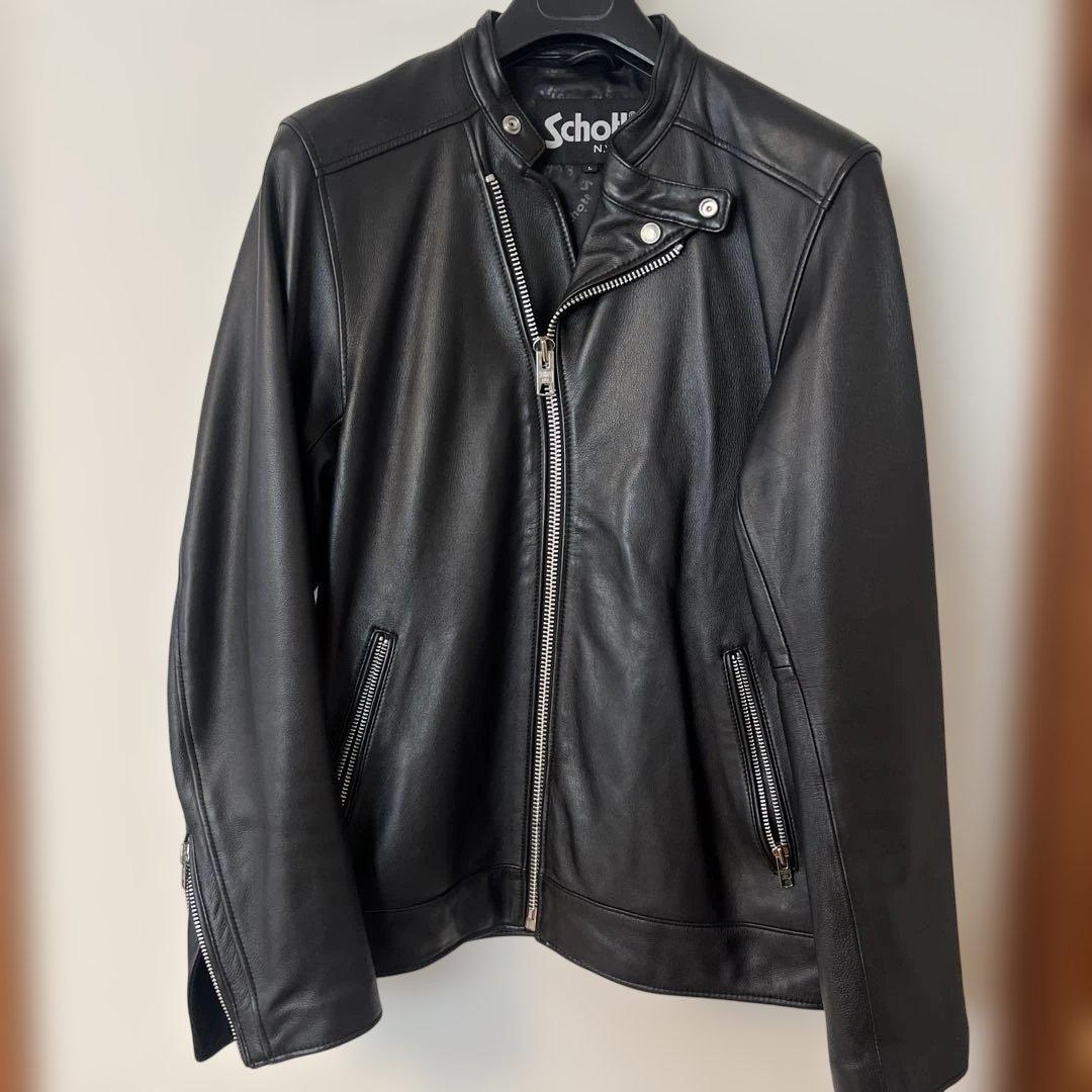 Schott ラムレザー シングルライダース レザージャケット ブラック