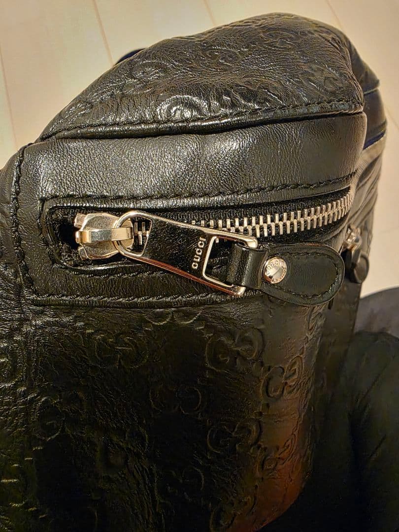 グッチ　GG シマ　レザー　ウエストバッグ　ボディバッグ