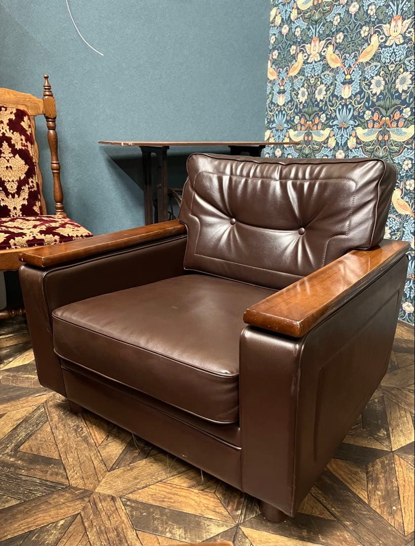 カリモク家具 1人掛けソファ シングル アンティーク 昭和レトロ 応接