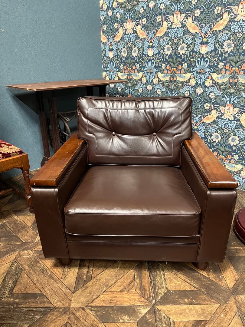 カリモク家具 1人掛けソファ シングル アンティーク 昭和レトロ 応接