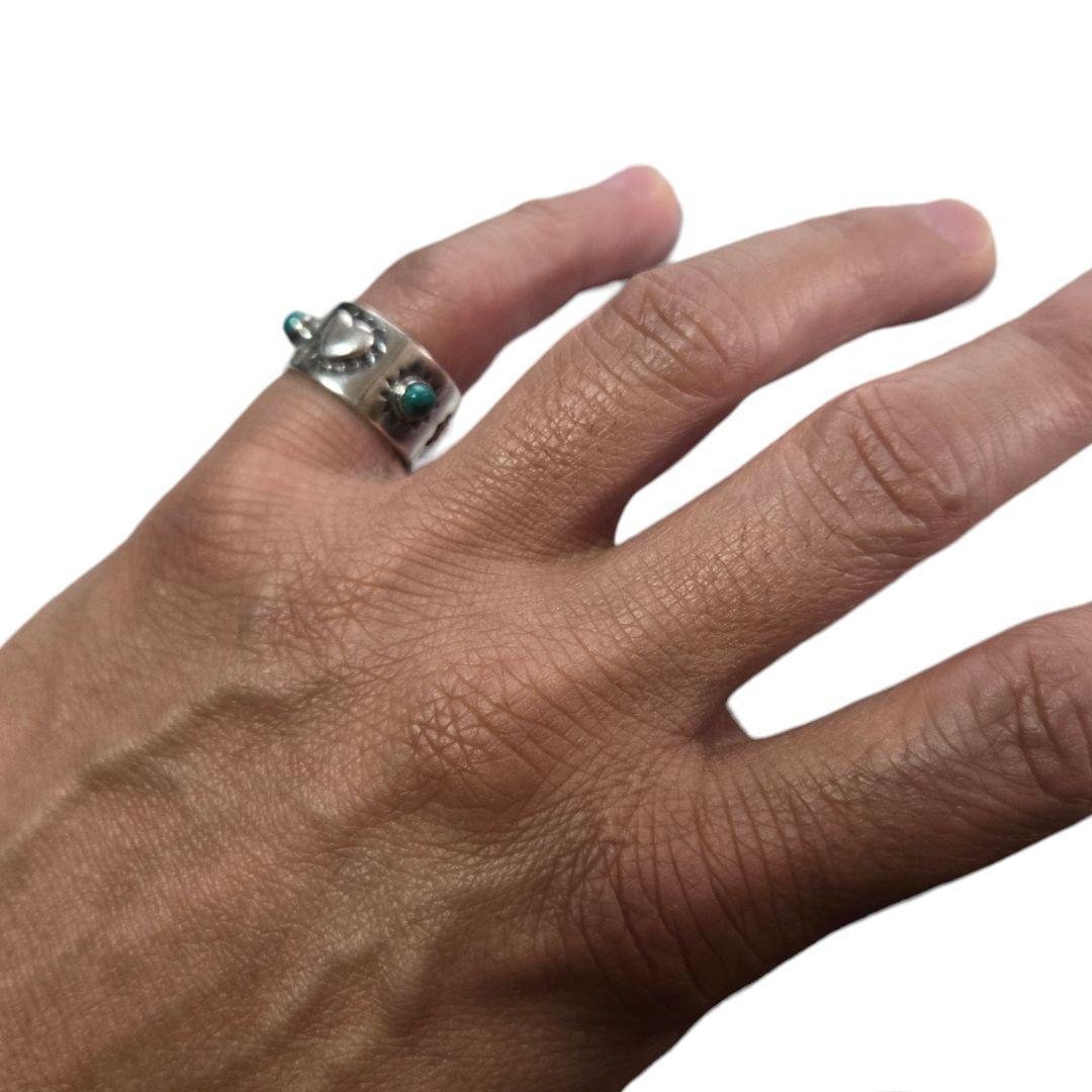 HRM石入りターコイズシルバーリング　指輪　シルバー　ハリウッドランチマーケット