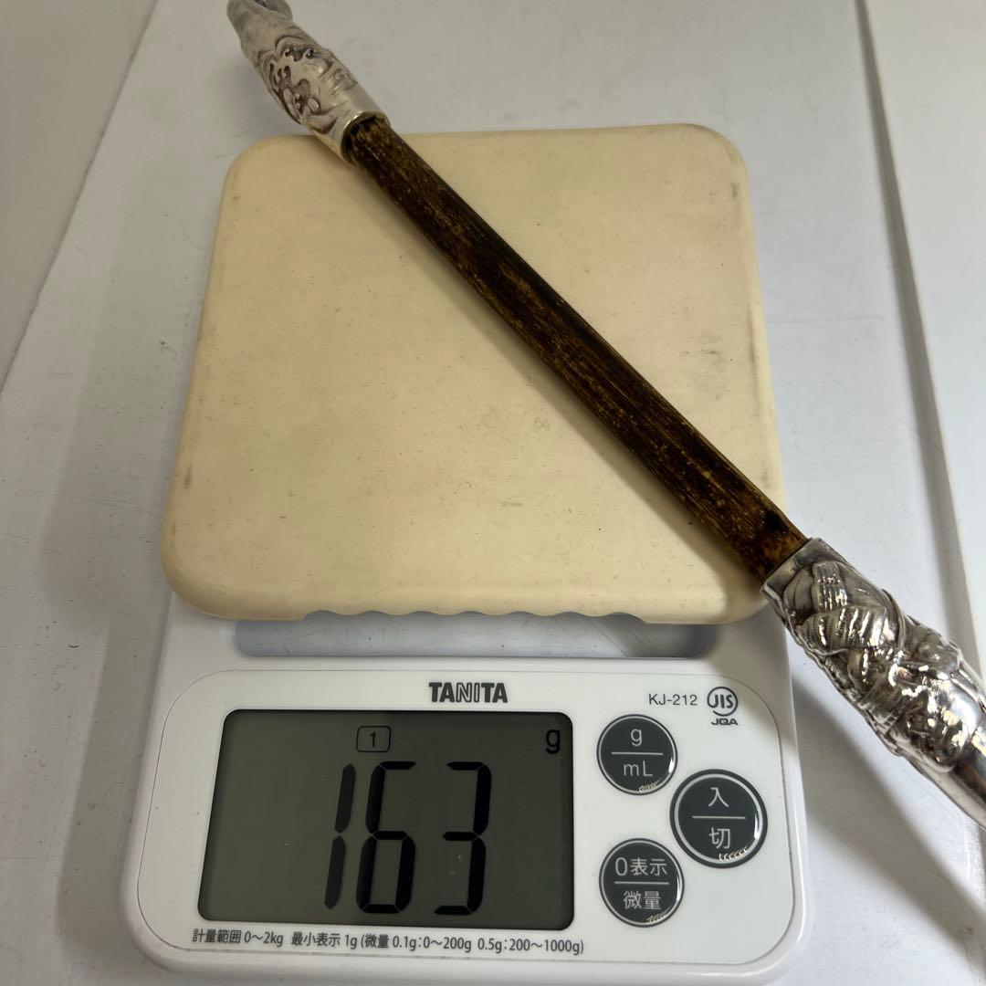 銀刻印　松流軒政輝　大キセル　163g 東Y8-0204☆2F