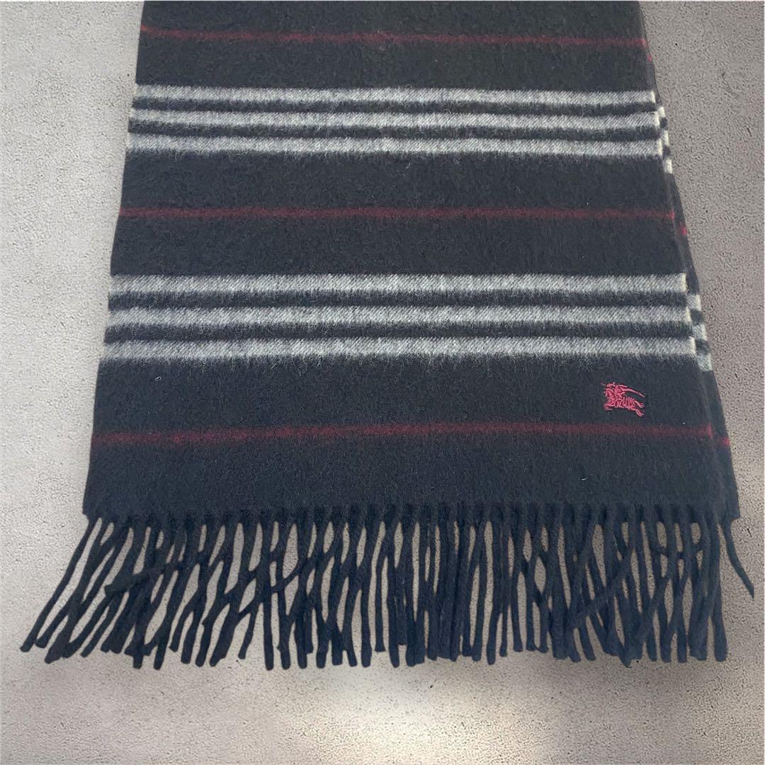 美品✨BURBERRY BLACK LABEL カシミヤ100% マフラー　黒