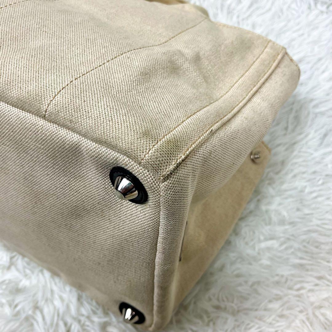 希少 プラダ カナパ フラワーデザイン トートバッグ キャンバス 大容量 A4可