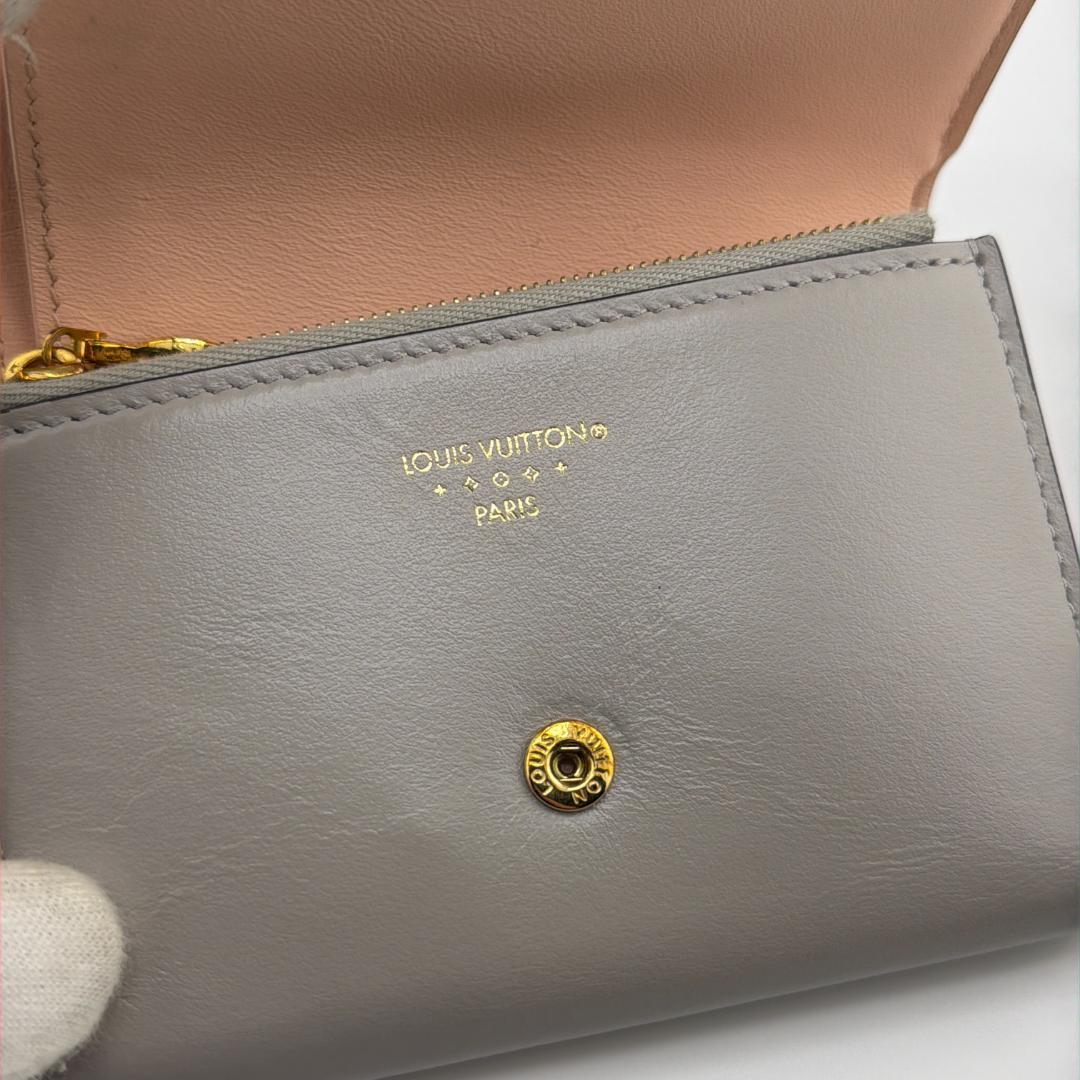 【並品】ルイヴィトン ポルトフォイユ LVポンヌフコンパクト グレー