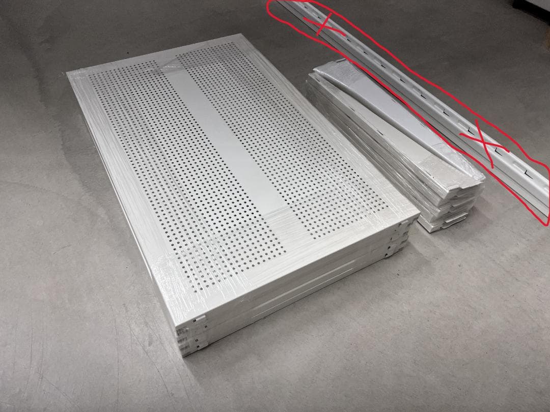 スチールラック_IKEA(イケア) ALGOT/アルゴート/■棚5枚＋棚受10個