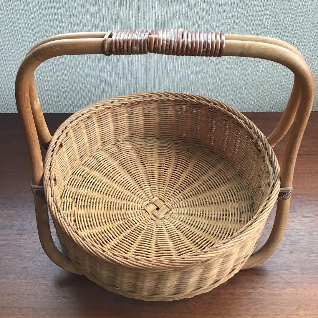 【籐製 手付き籠】エコメルカリ便限定