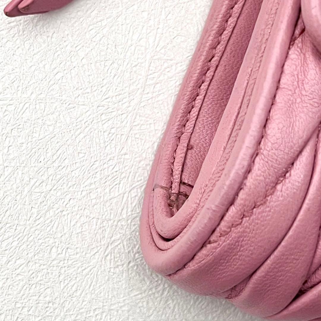 miu miu マテラッセ 三つ折り財布 ミニウォレット ピンク 0202-④