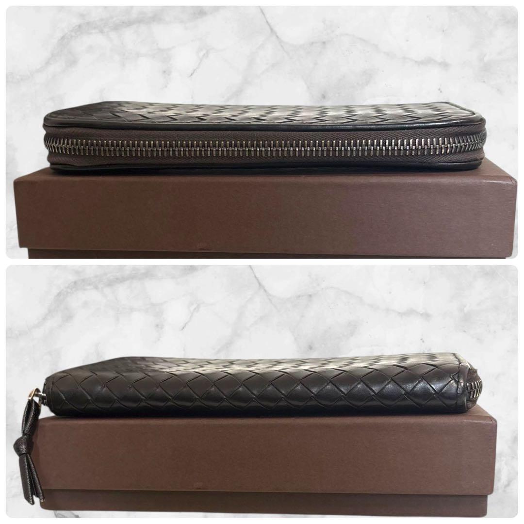 極美品✨ ボッテガヴェネタ イントレチャート　長財布 ラウンドファスナー　黒