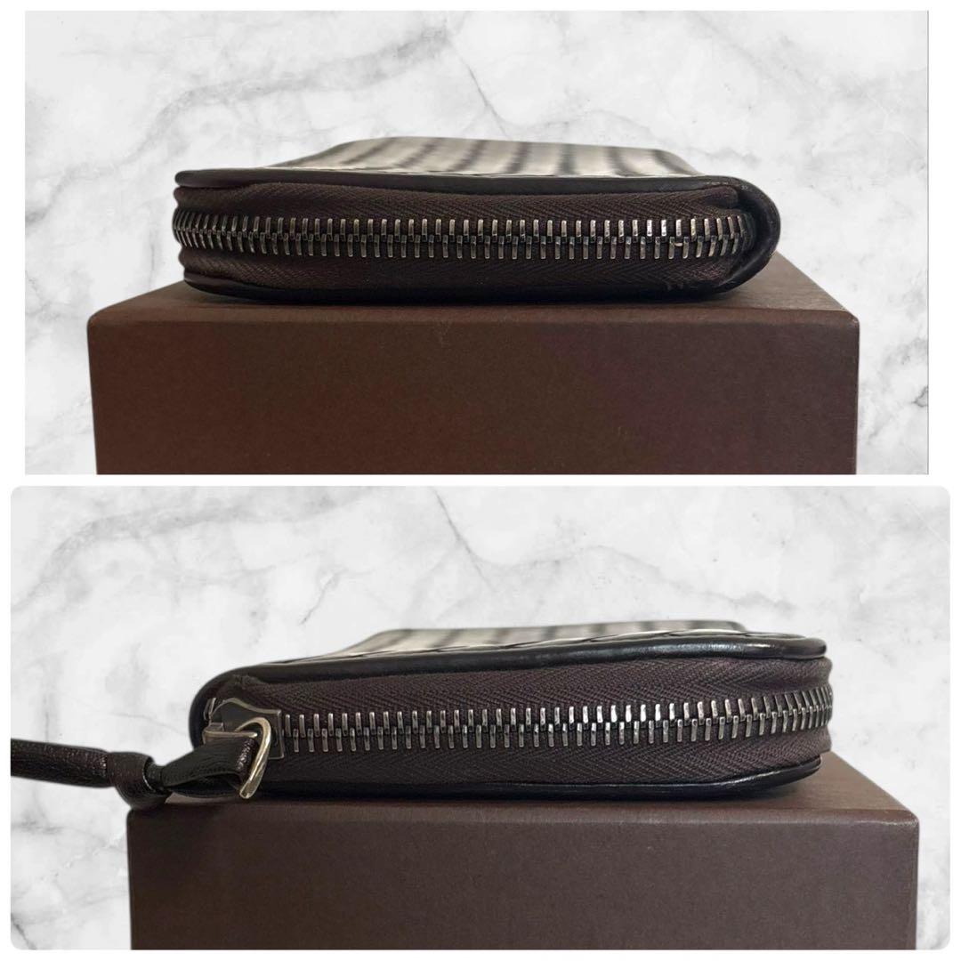 極美品✨ ボッテガヴェネタ イントレチャート　長財布 ラウンドファスナー　黒