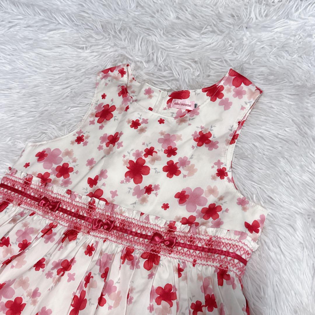 現行✨️MIKIHOUSE ミキハウス 花柄ワンピース チュール フレア 発表会