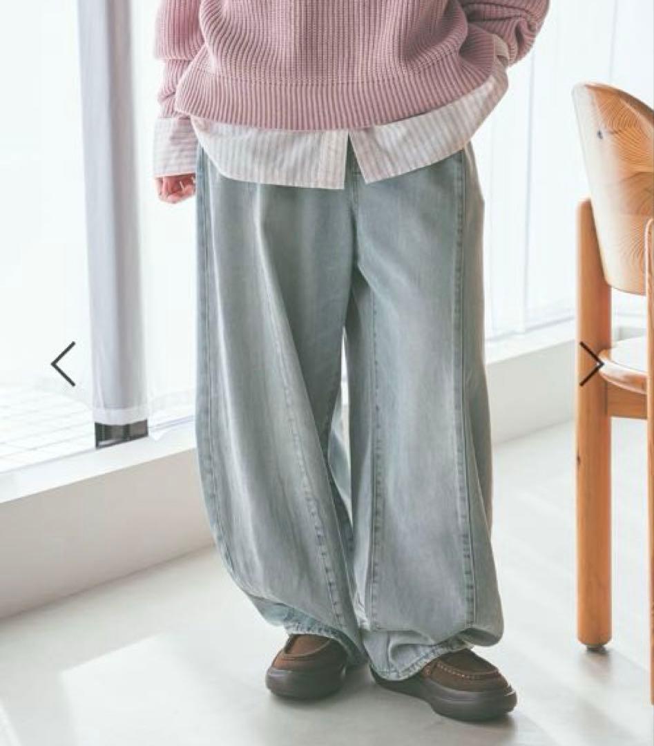 ニコアンド NKJ2026SS 3Dドロップデニムパンツ　L