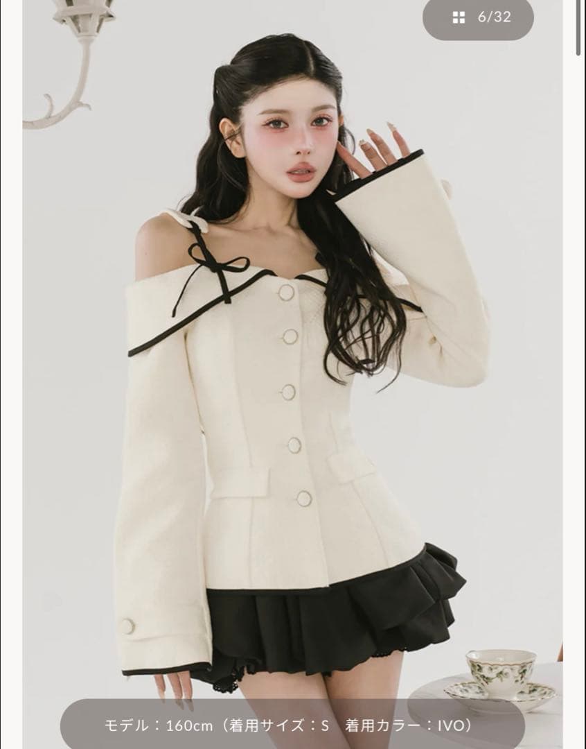 Darich ボンディングツイードオフショルチュニック