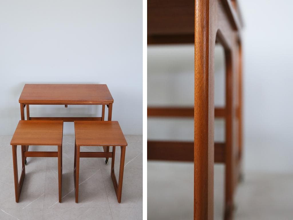 英国アンティークMcIntoshマッキントッシュ製ネストテーブル3台89-240