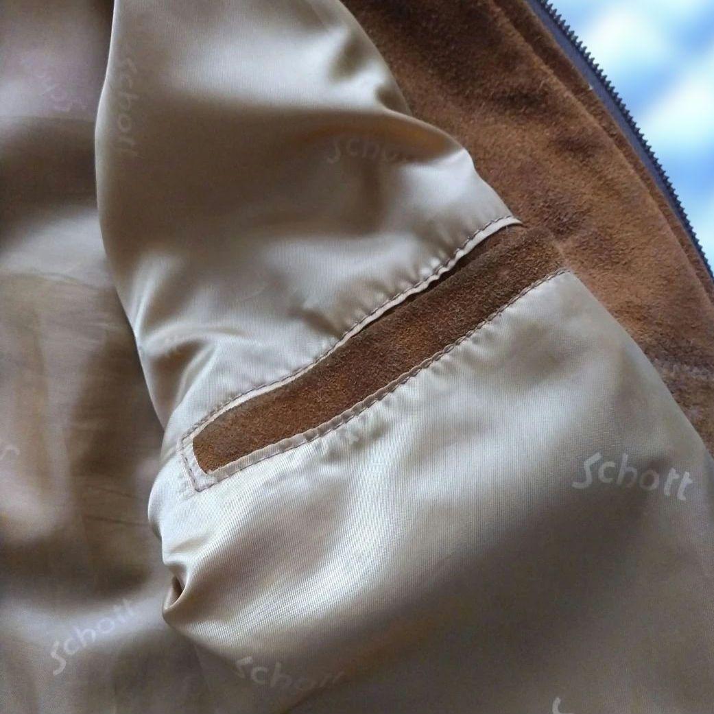 ショット　ブラウン スエード ボンバージャケット 40