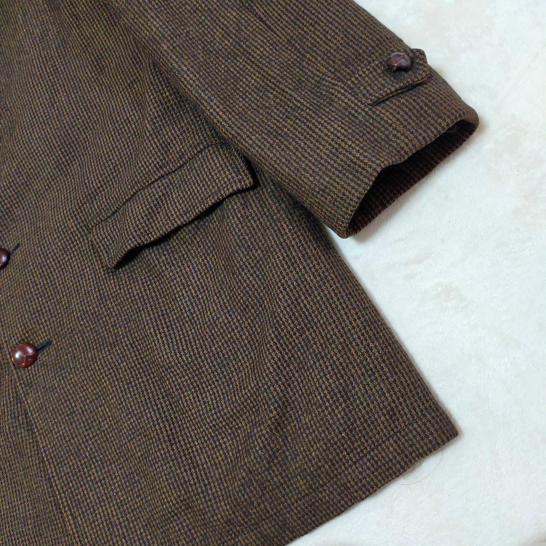 60S　USA製　Lakeland　ヴィンテージ　千鳥格子柄　ステンカラーコート