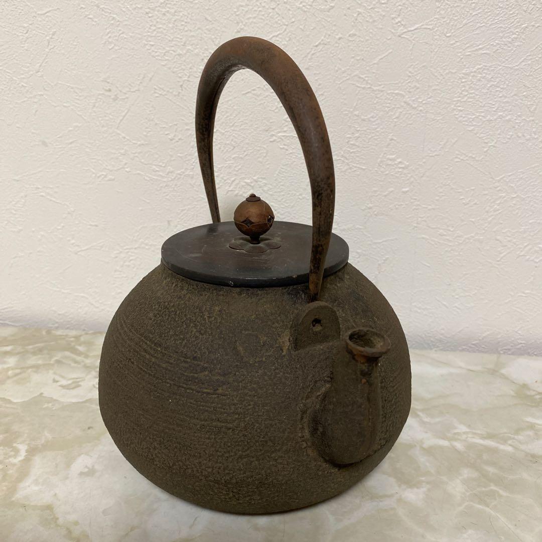 時代物 銅蓋 鉄瓶 m1